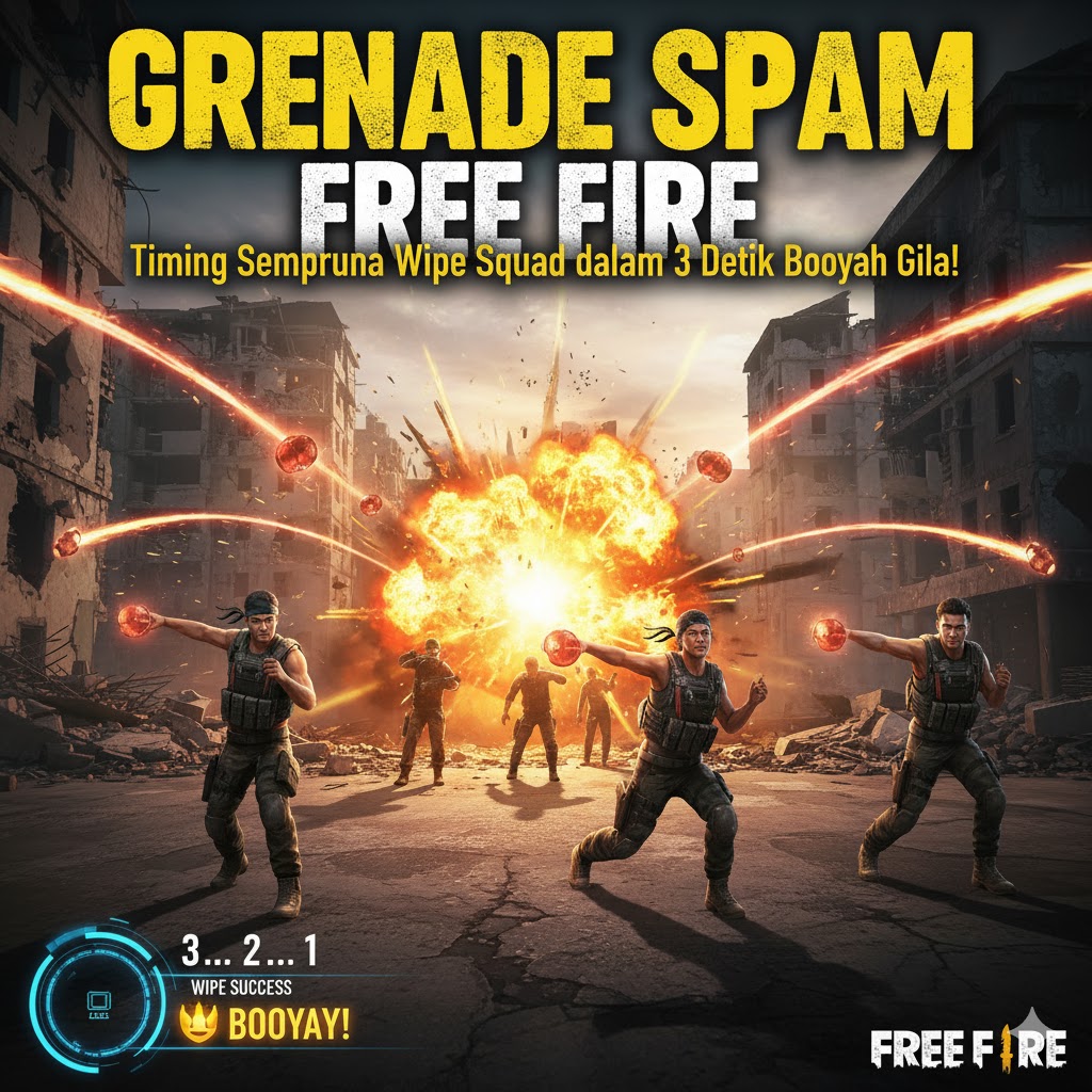 Grenade Spam Free Fire: Timing Sempurna Wipe Squad dalam 3 Detik Booyah Gila!