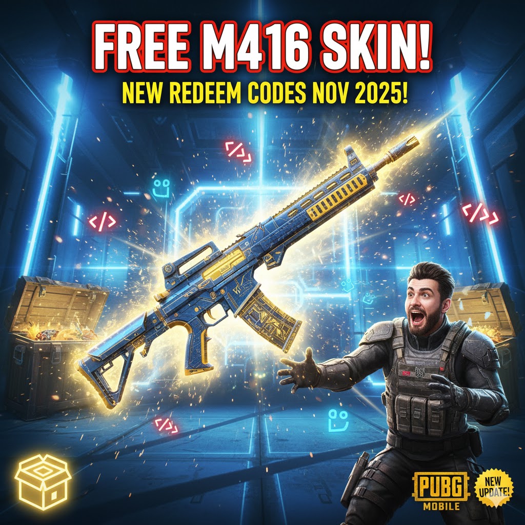 PUBG Mobile: Skin M416 Gratis! Code Redeem Terbaru November 2025
