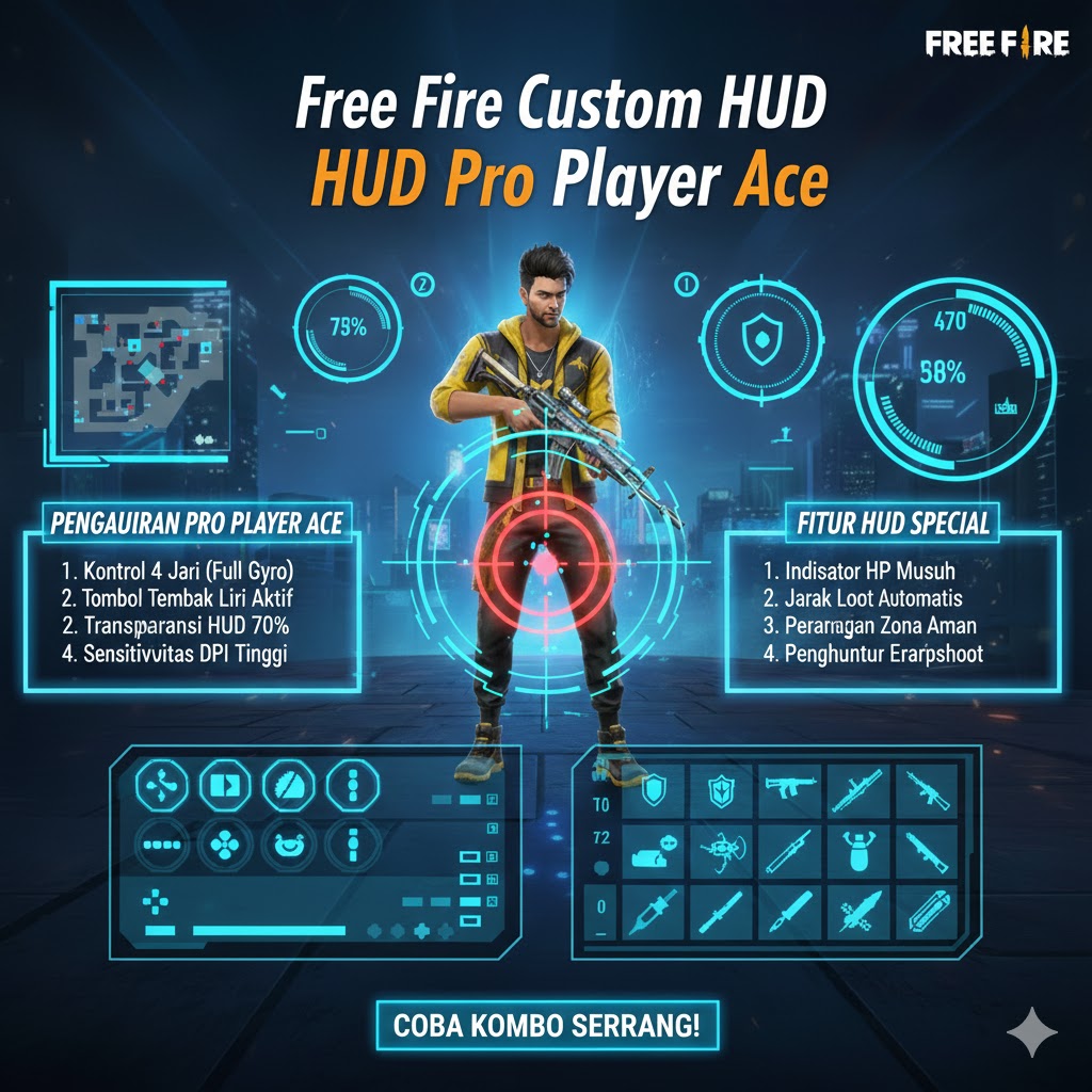 Free Fire Custom HUD Pro Player Ace 2026!