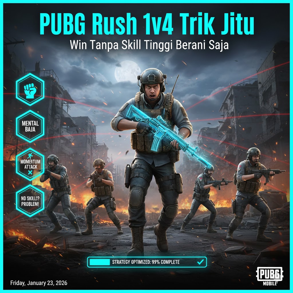 PUBG Rush 1v4 Trik Jitu: Win Tanpa Skill Tinggi, Berani Saja Erangel OB45!