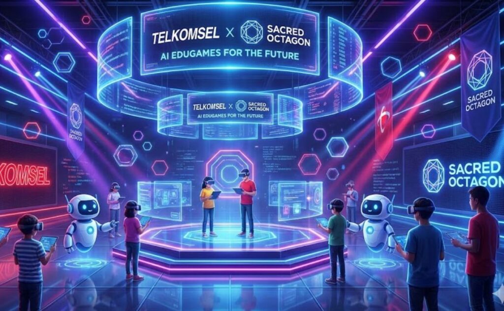 Telkomsel x Sacred Octagon Seru Melalui Edugames AI